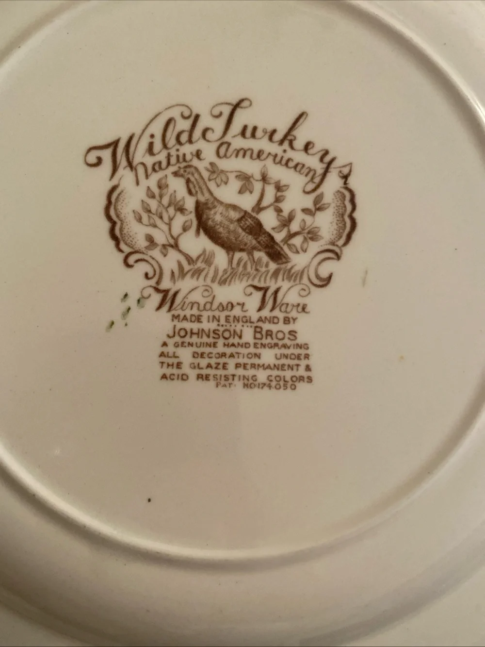 Set Of 4 Johnson Brothers  Wild Turkeys Brown Native American Thanksgiving 10.5”